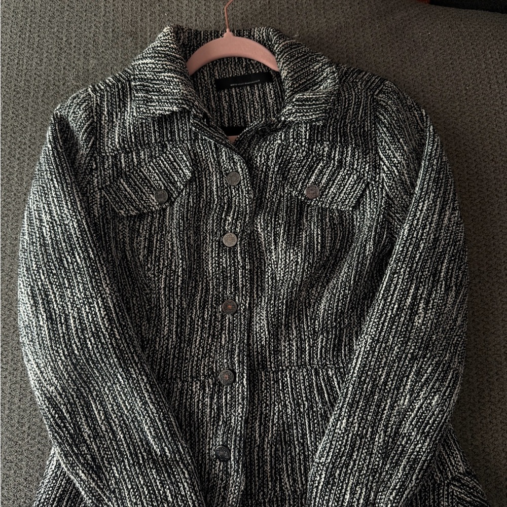 White House Black Market Black and White Tweed Jacket